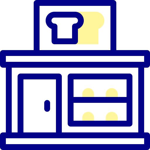 ベーカリー Detailed Mixed Lineal color icon