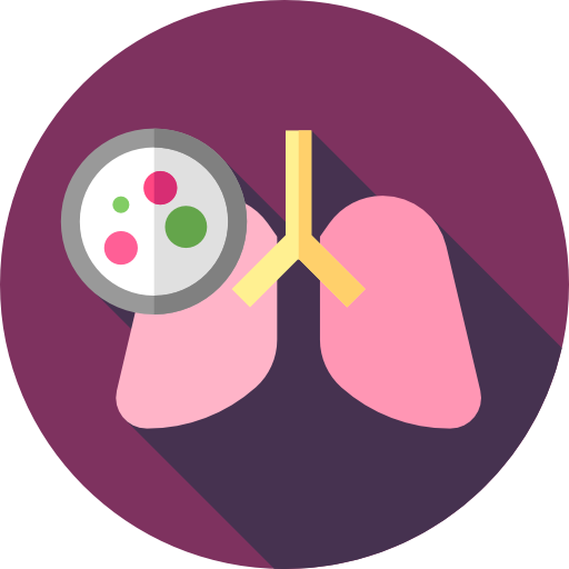 Lung cancer Flat Circular Flat icon