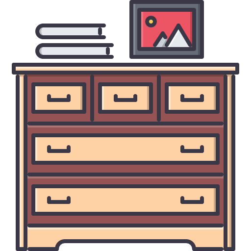 Chest of drawers Coloring Color icon