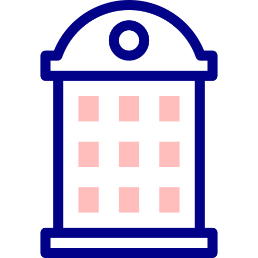 cabine téléphonique Detailed Mixed Lineal color Icône