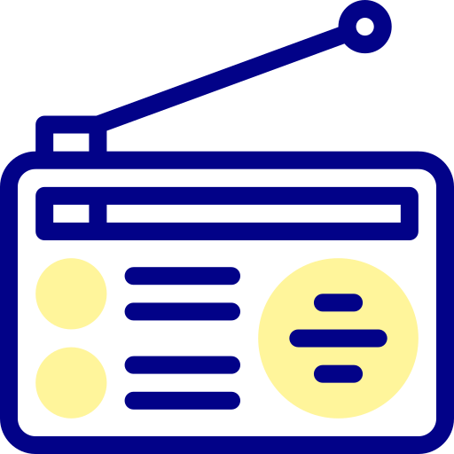 Radio Detailed Mixed Lineal color icon