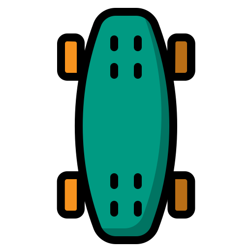 skateboard Generic Outline Color icon