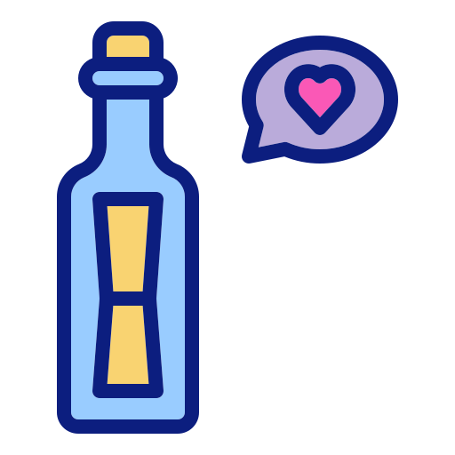 messaggio in una bottiglia Generic Outline Color icona