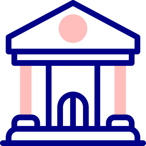 은행 Detailed Mixed Lineal color icon