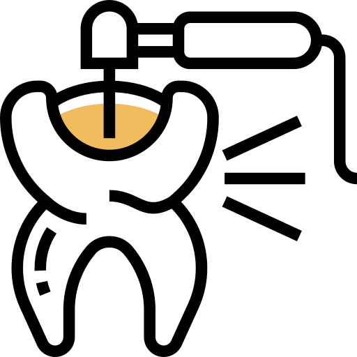 歯の詰め物 Meticulous Yellow shadow icon