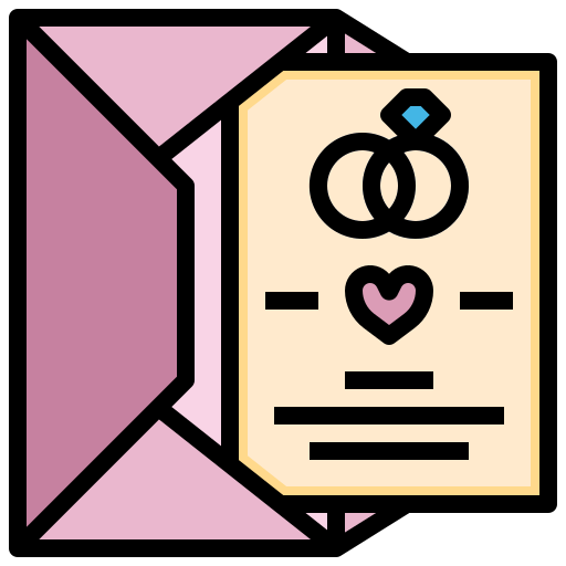 tarjeta de boda Generic Outline Color icono
