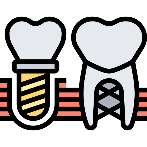 Dental implant Meticulous Lineal Color icon
