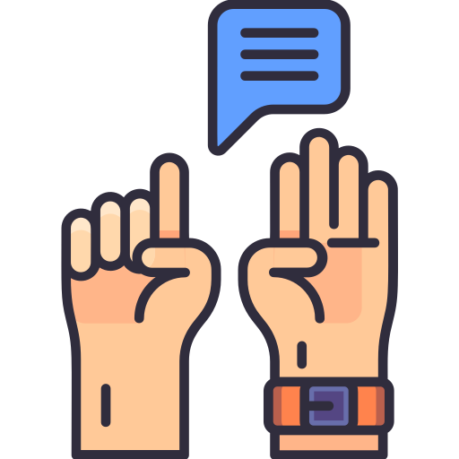 lenguaje de señas Generic Outline Color icono