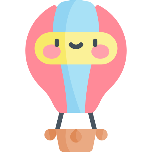 Hot air balloon Kawaii Flat icon