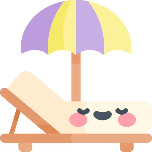 해변 의자 Kawaii Flat icon