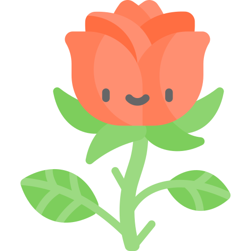 Rose Kawaii Flat icon