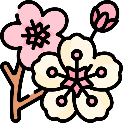 桜の花 Kawaii Lineal color icon