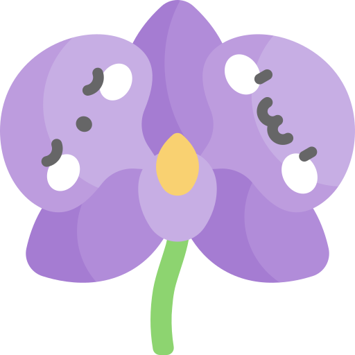 Орхидея Kawaii Flat иконка