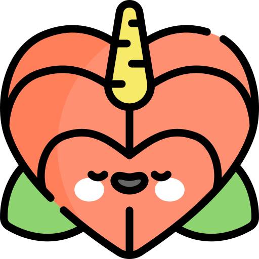 Anthurium Kawaii Lineal color icon