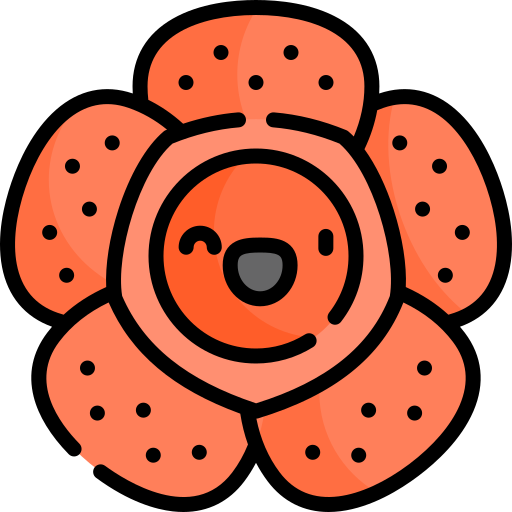 rafflesia Kawaii Lineal color Icône