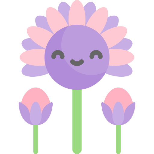 flores de cebollino Kawaii Flat icono