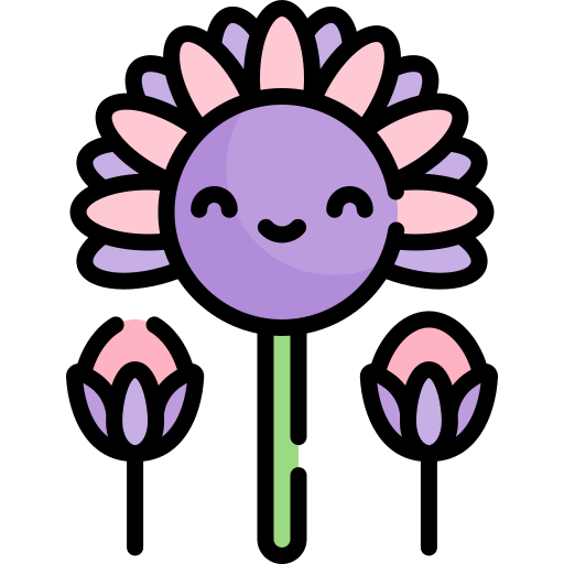 flores de cebollino Kawaii Lineal color icono