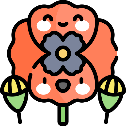 Poppy Kawaii Lineal color icon