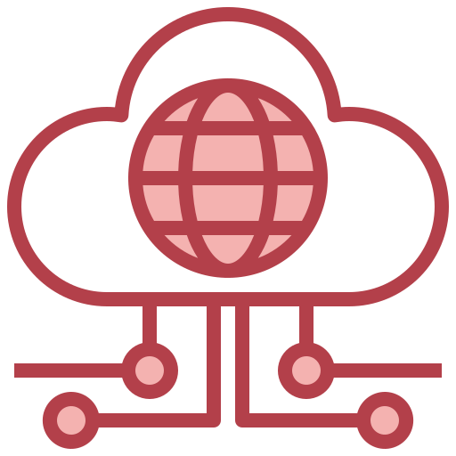 Cloud database Surang Red icon