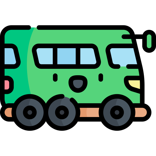 bus Kawaii Lineal color icoon