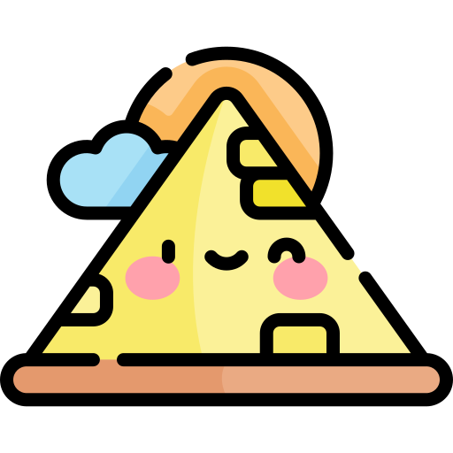 piramide Kawaii Lineal color icona