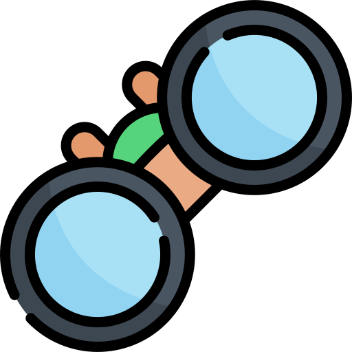 binoculare Kawaii Lineal color icona