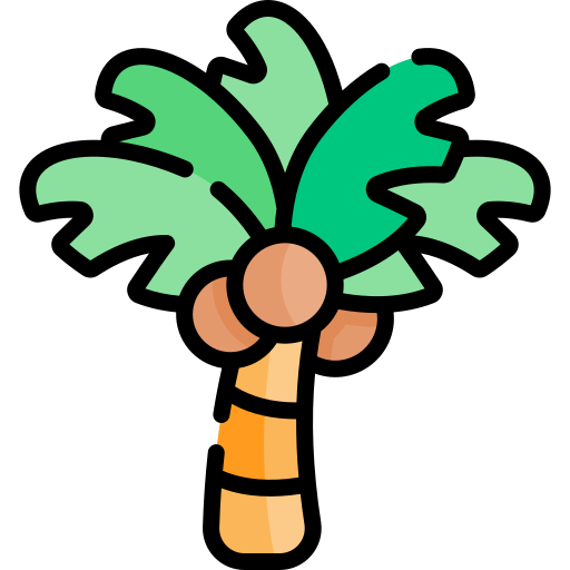 palma Kawaii Lineal color icono