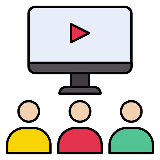 Watching tv Vector Stall Lineal Color icon