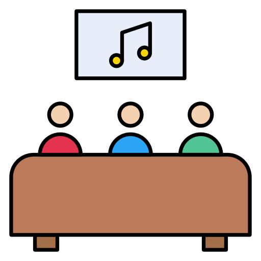 音楽 Vector Stall Lineal Color icon