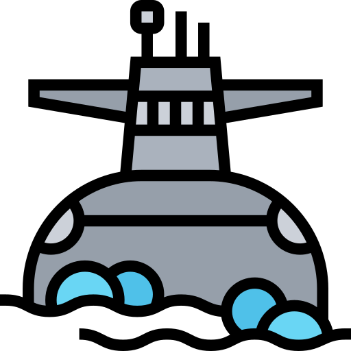 onderzeeër Meticulous Lineal Color icoon