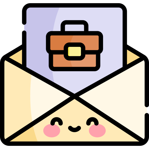 e-mail Kawaii Lineal color ikona