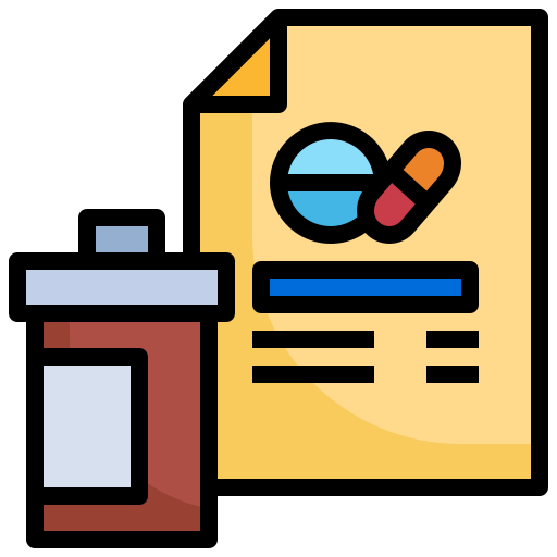 prescripción Generic Outline Color icono