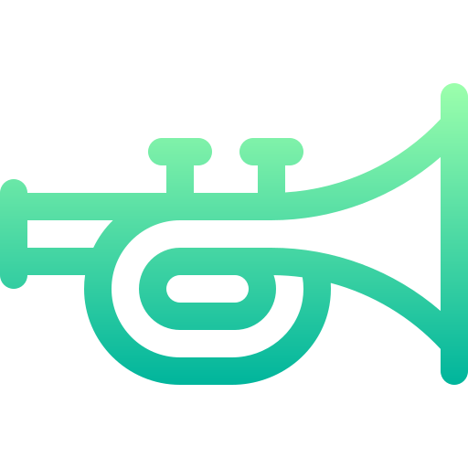 Trumpet Basic Gradient Lineal color icon