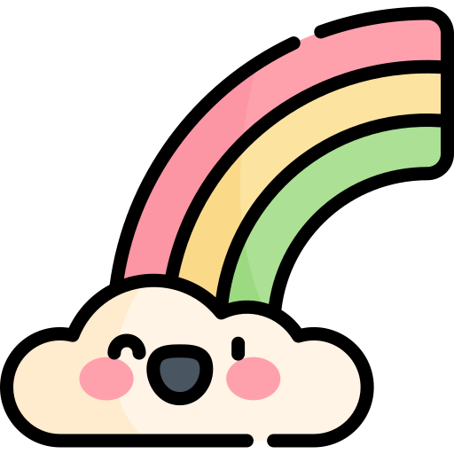 arcobaleno Kawaii Lineal color icona