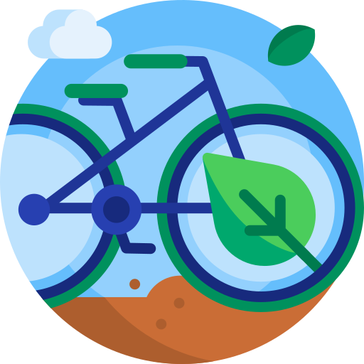bicicleta Detailed Flat Circular Flat icono