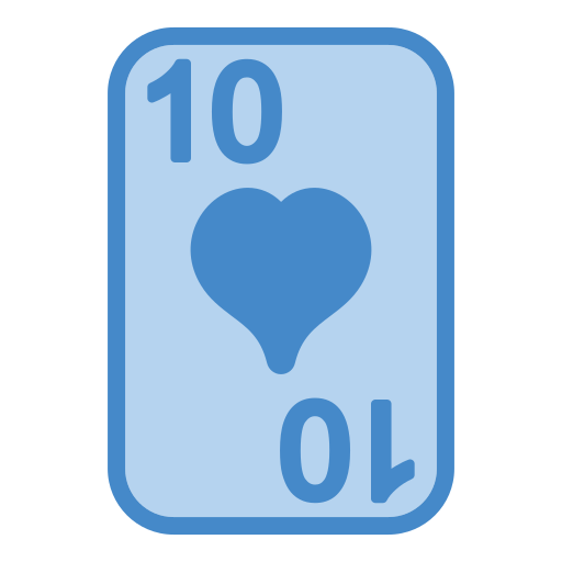 Ten of hearts Generic Blue icon