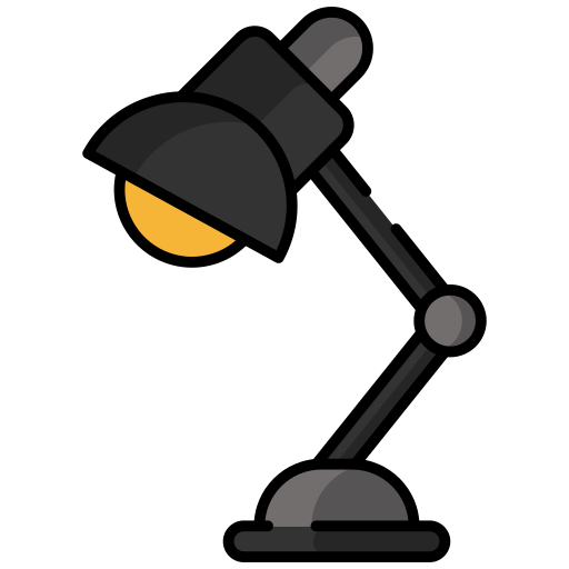 biurko z lampą Generic Outline Color ikona