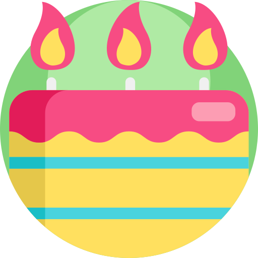 pastel de cumpleaños Detailed Flat Circular Flat icono