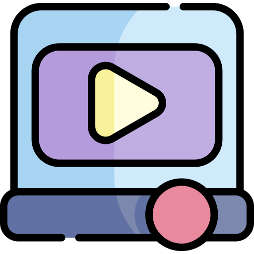 reproductor multimedia Kawaii Lineal color icono