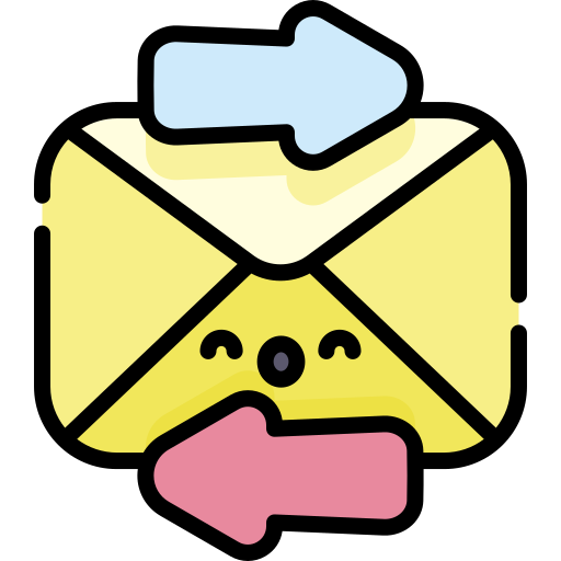inviare una mail Kawaii Lineal color icona