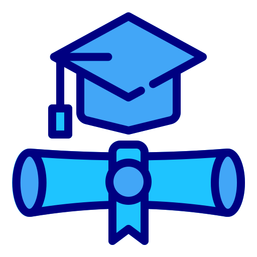 Graduation diploma Generic Blue icon