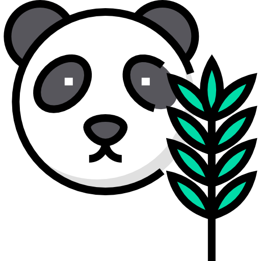 miś panda Detailed Straight Lineal color ikona