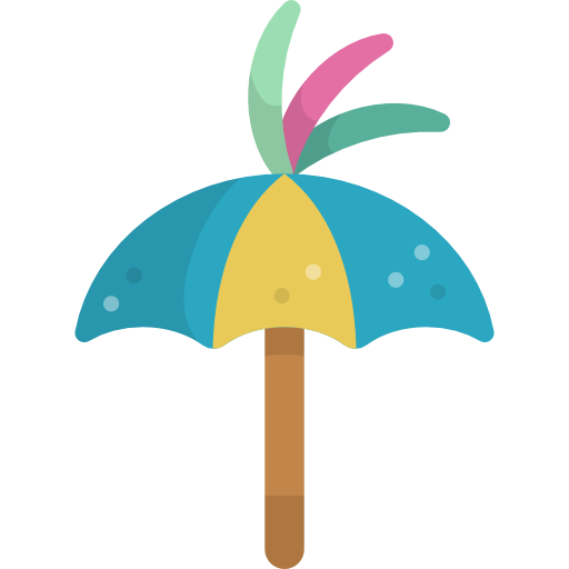 Sun umbrella Kawaii Flat icon