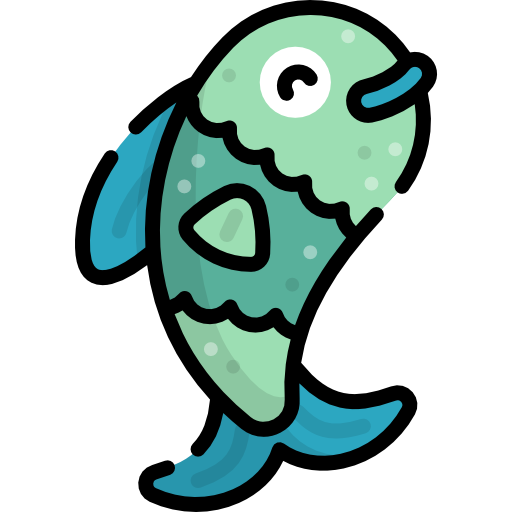 pescado Kawaii Lineal color icono