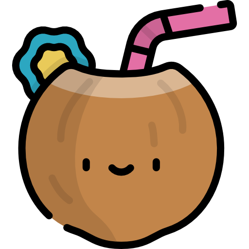 코코넛 Kawaii Lineal color icon
