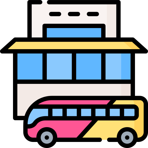 Bus station Special Lineal color icon