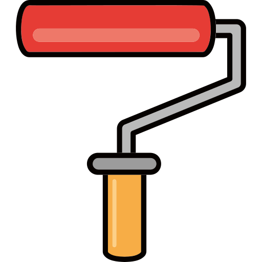 Roller brush Generic Thin Outline Color icon