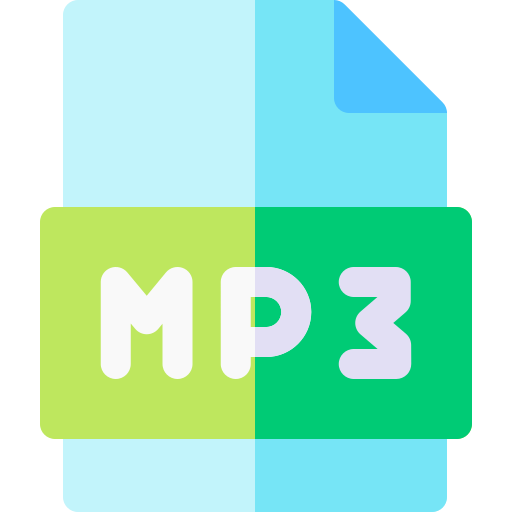 plik mp3 Basic Rounded Flat ikona