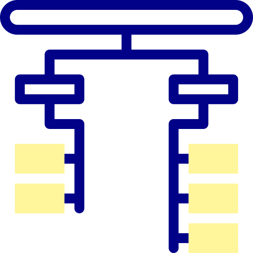 diagrama de flujo Detailed Mixed Lineal color icono