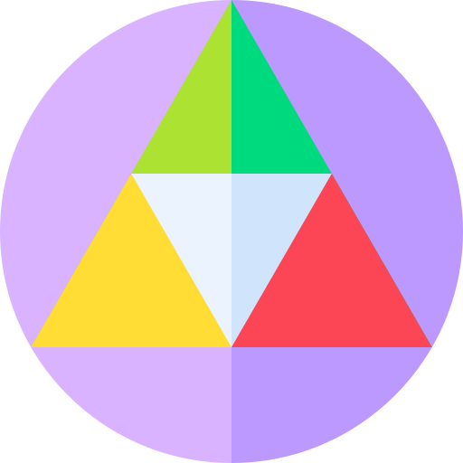 triângulo em círculo Basic Straight Flat Ícone